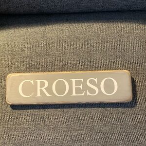 NEW Hand-Painted Wooden "Croeso" (Welsh for Welcome) Sign